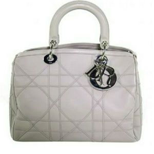 Dior grey leather granville polochon bag